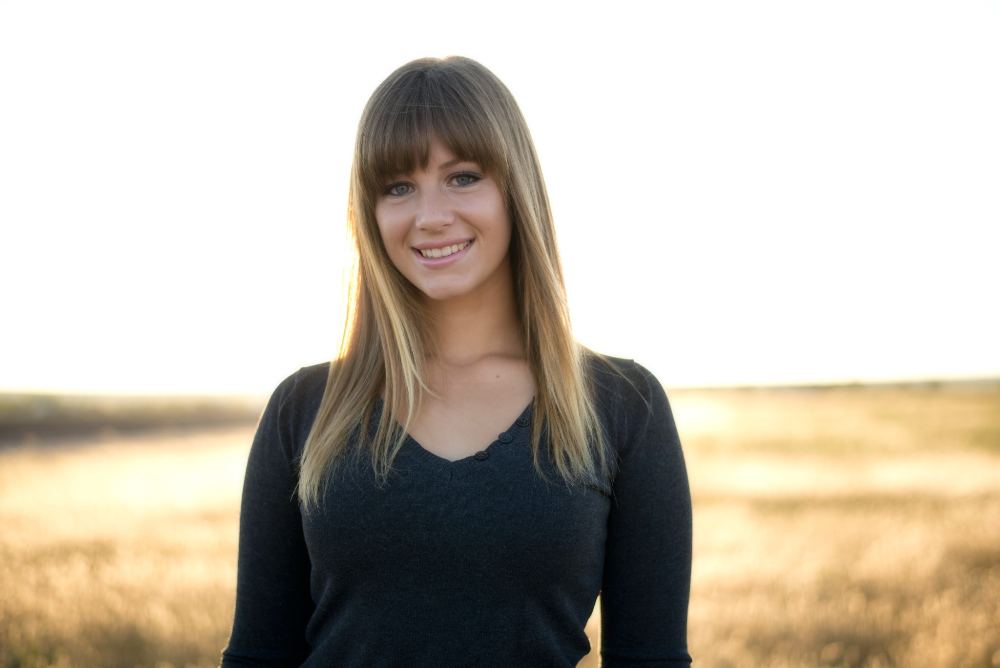 Golden-hour high school senior portrait in the Southwest